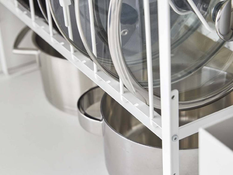 タワー製シンク下用鍋蓋＆フライパン収納ラック2段