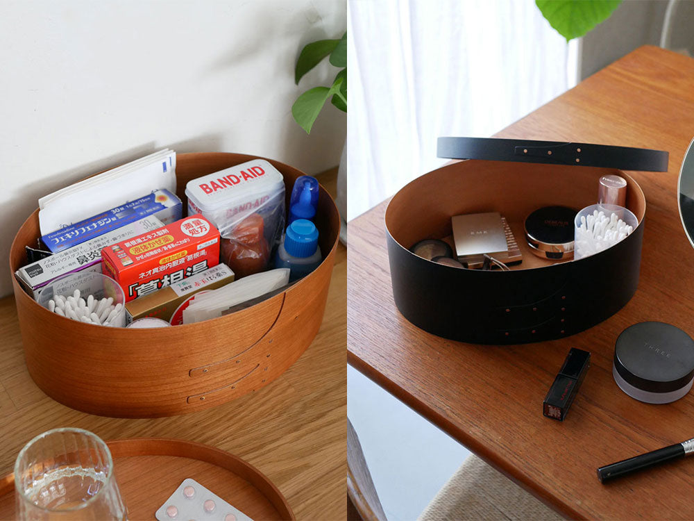 アクシス製チェリー材のシェーカーオーバルボックス