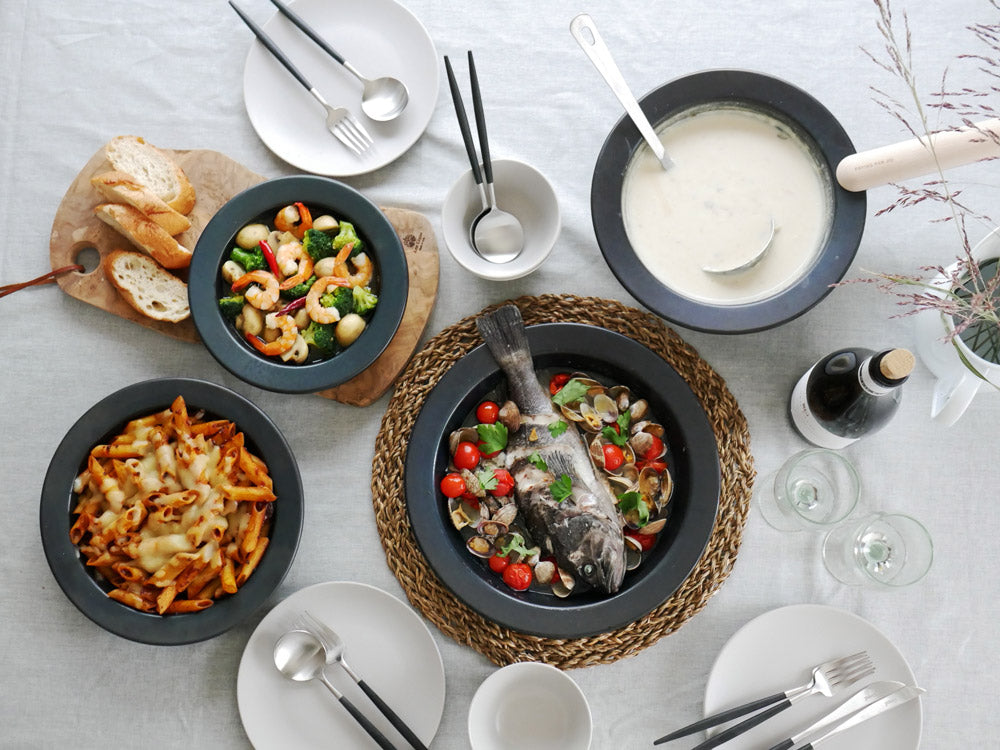 FUJITA金属製フライパン本体とハンドル、フタ、鍋敷きのセット