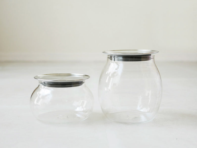 透明ガラスとステンレス蓋のKINTO TOTEMキャニスター