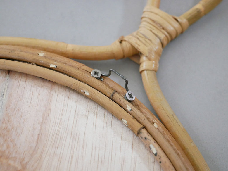 クレエJUGLASユグラミラーのラタンミラー