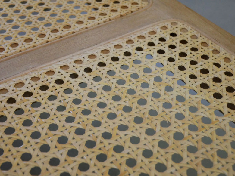 サンフラワーラタンのチーク無垢材センターテーブル100cm