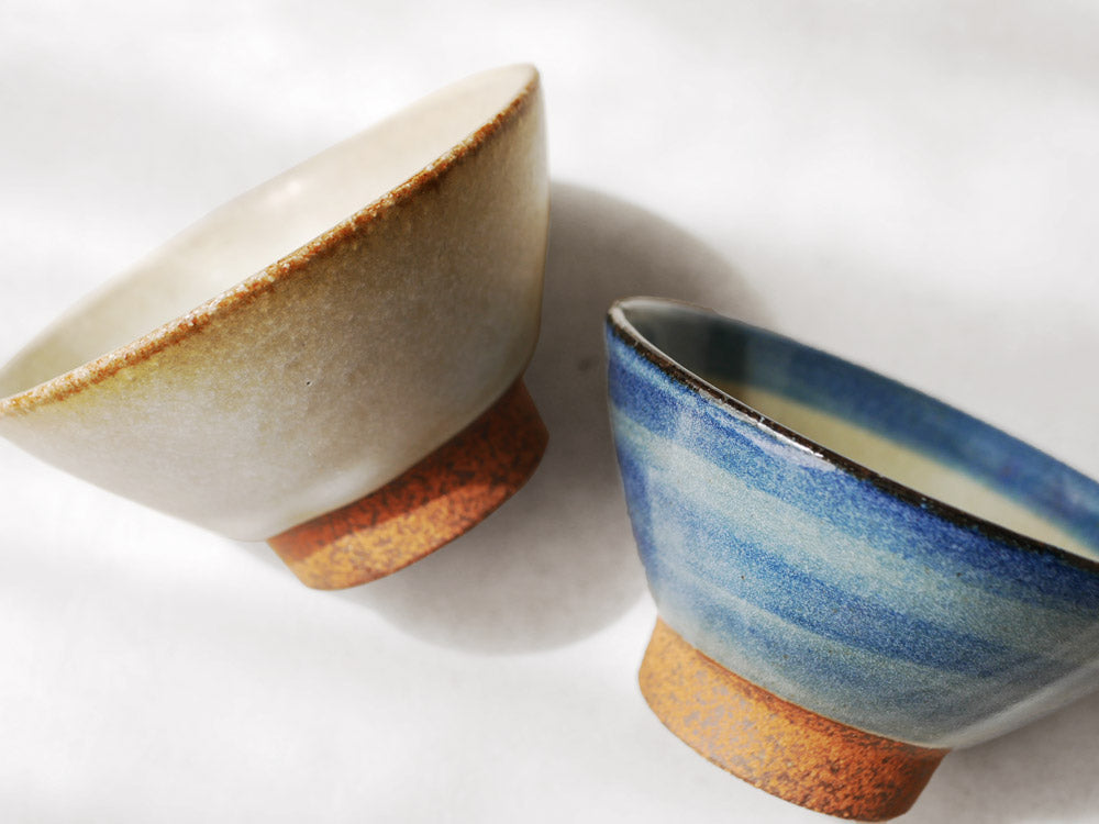 美濃焼の手作り陶器ボウル、直径11.3cm