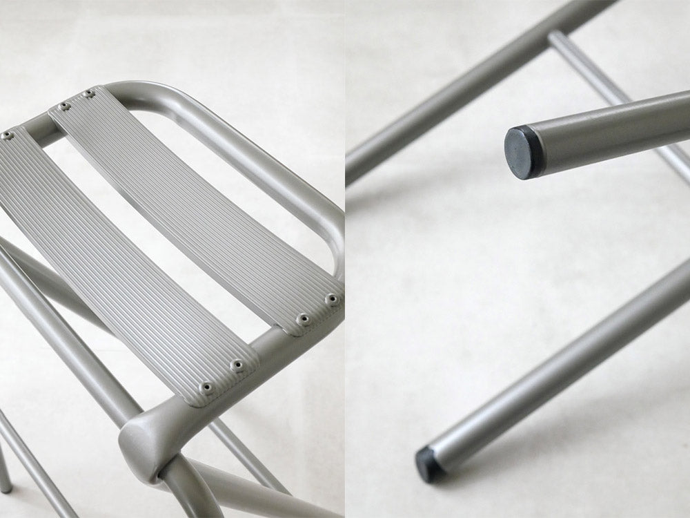 デュエンデ製BENTスツールシャンパン色、スチールフレーム