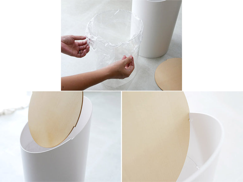 Moheim製スウィングビン、ABS本体と木製蓋