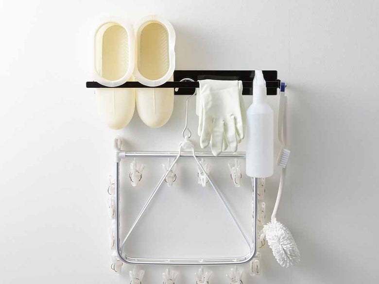 YAMAZAKIタワー マグネット洗濯ハンガー収納ラック 2段スチール製