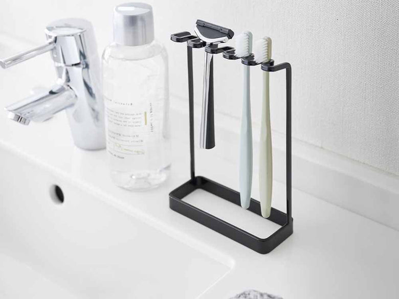 tower製シルバー5連歯ブラシスタンド