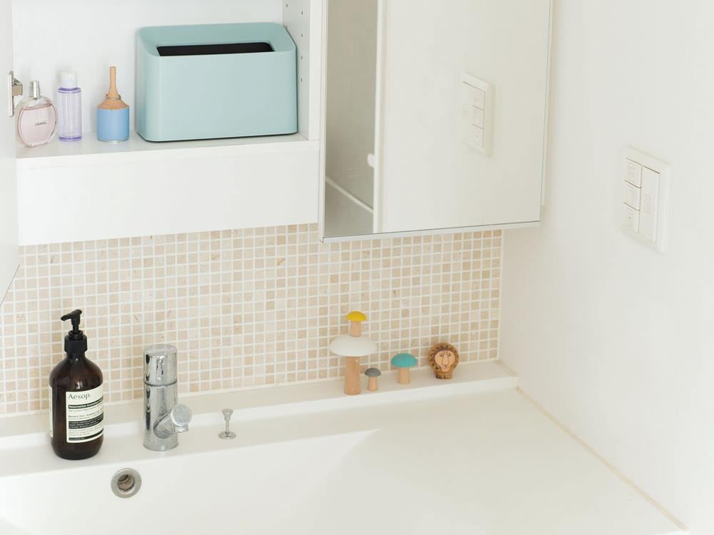 浴室に設置されたideacoのコットントラッシュ