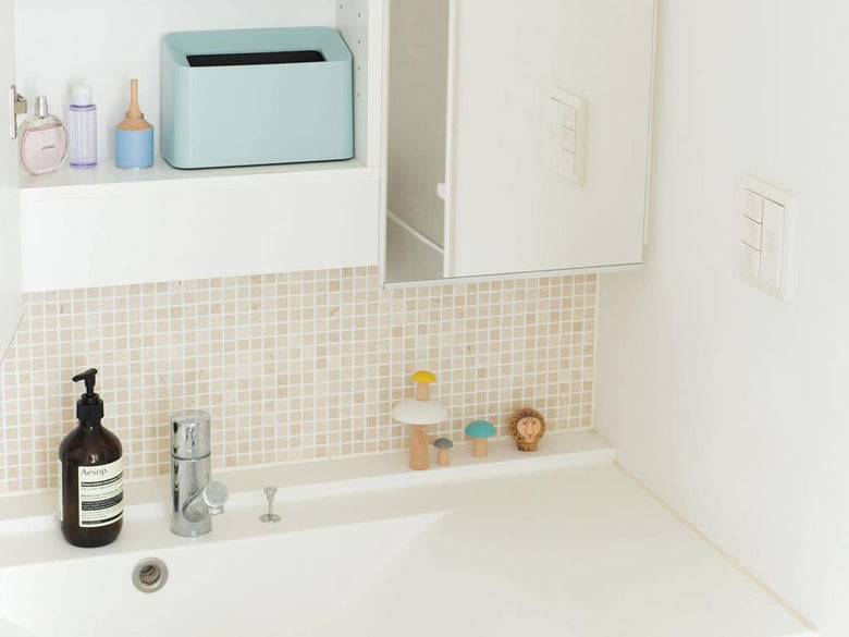 浴室に設置されたideacoのコットントラッシュ