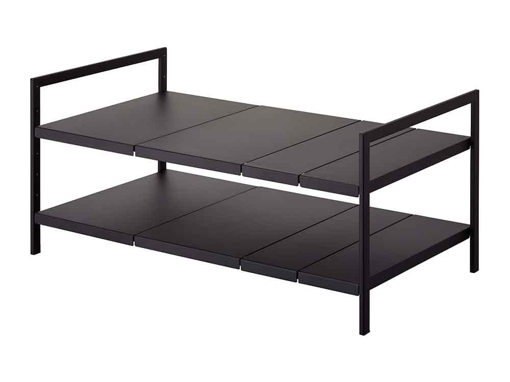 YAMAZAKI/towerの2段伸縮シンク下ラック、スチール製