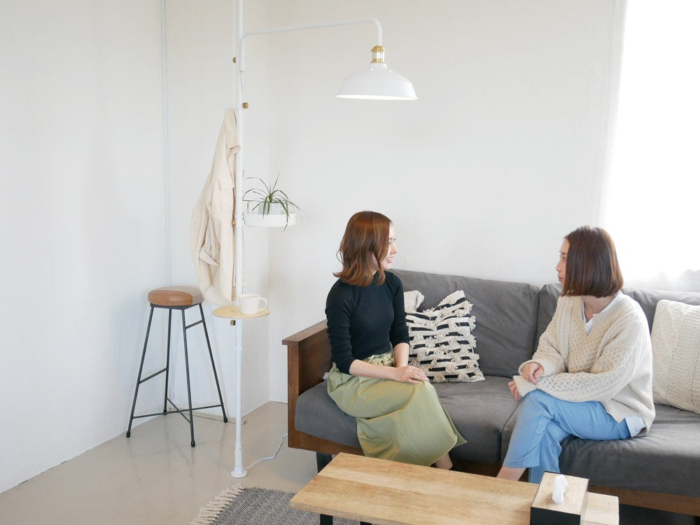 リビングルームの壁に掛けられたドローアライン012フックA