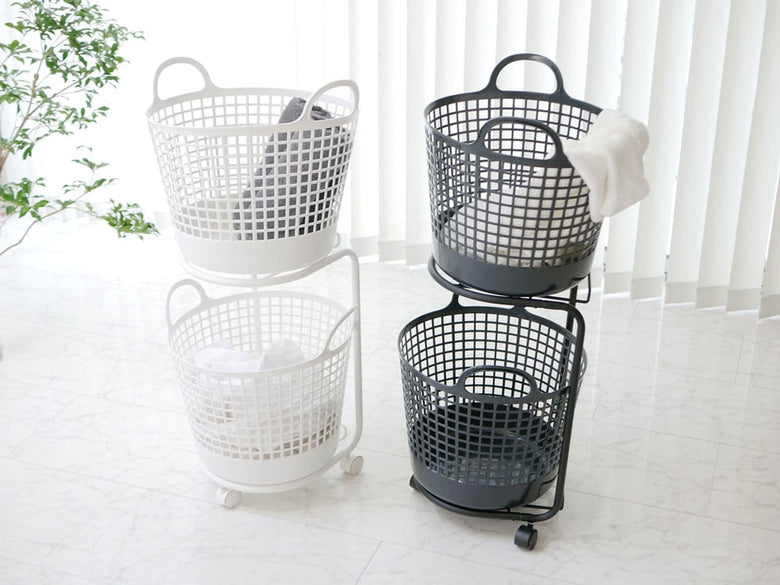 ライクイットの2段プラスチックランドリーバスケット
