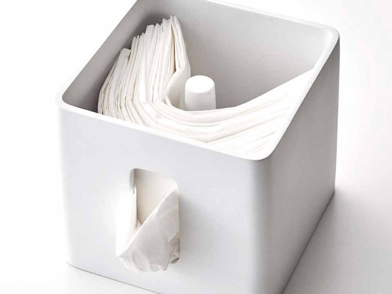 白いティッシュ・トイレットペーパーケース