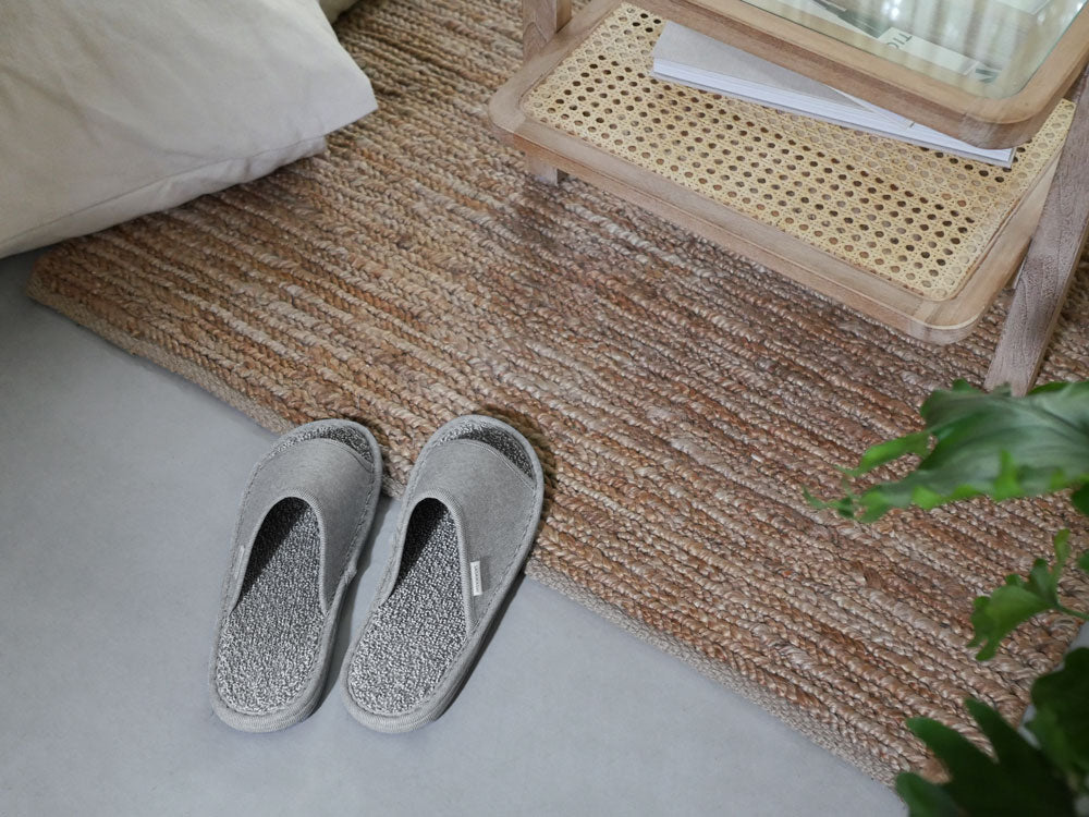 ささ和紙100％使用のナチュラル編みスリッパ