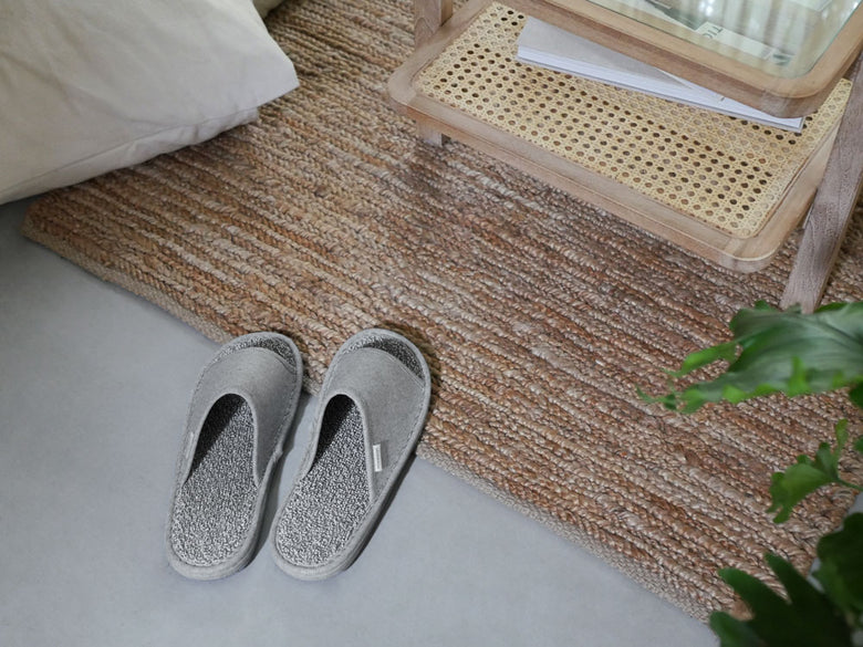 ささ和紙100％使用のナチュラル編みスリッパ