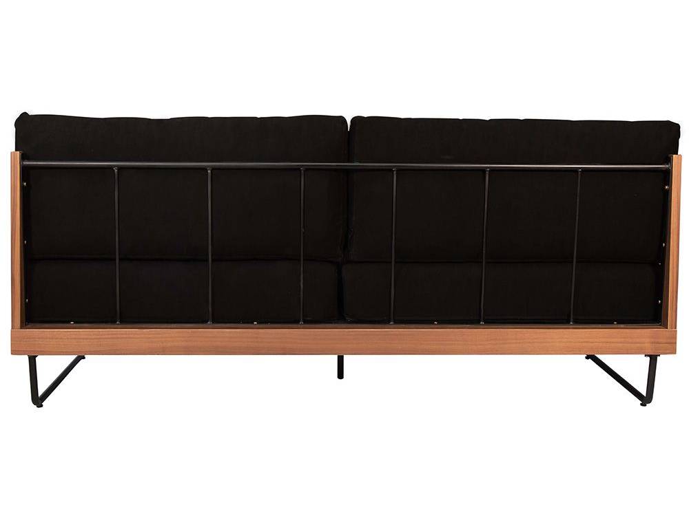 ウォルナットとアイアン脚の3シートソファ