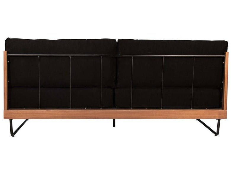 ウォルナットとアイアン脚の3シートソファ