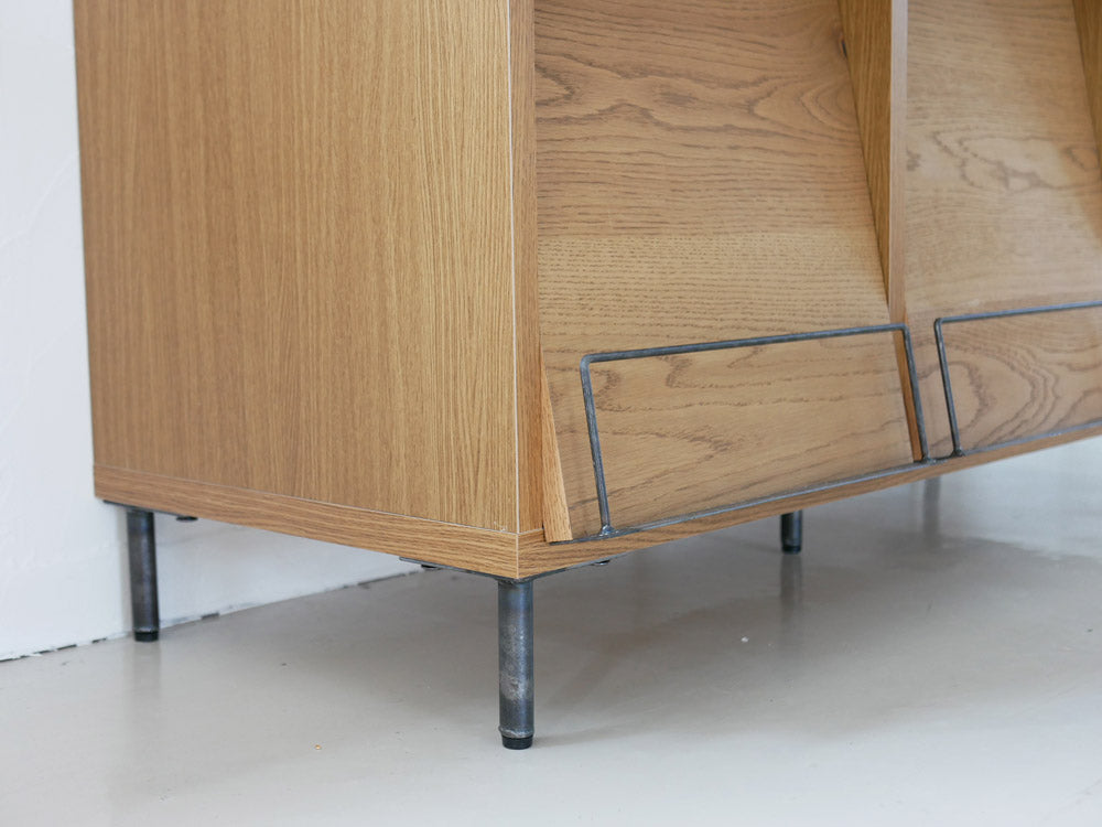 a.depeche製オーク突板とアイアンのレコードラック