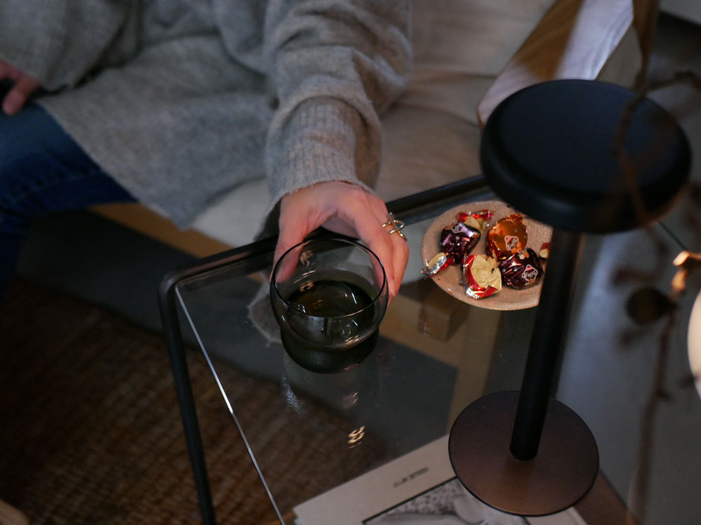 Sghrスガハラ製の双円ビアカップ。二重の円形デザインを持つ400mlのガラスビアグラス。