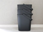 タワー製シルバーのフタ付きプラスチックバケツ