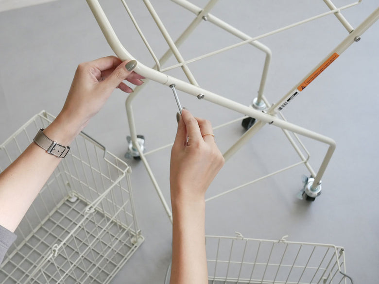 DULTONダルトンのスチール製二段ランドリートローリー