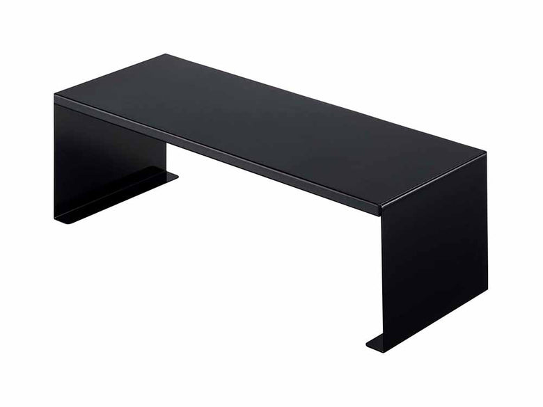 ヤマザキタワー製灰色の伸縮洗濯機排水口上ラック