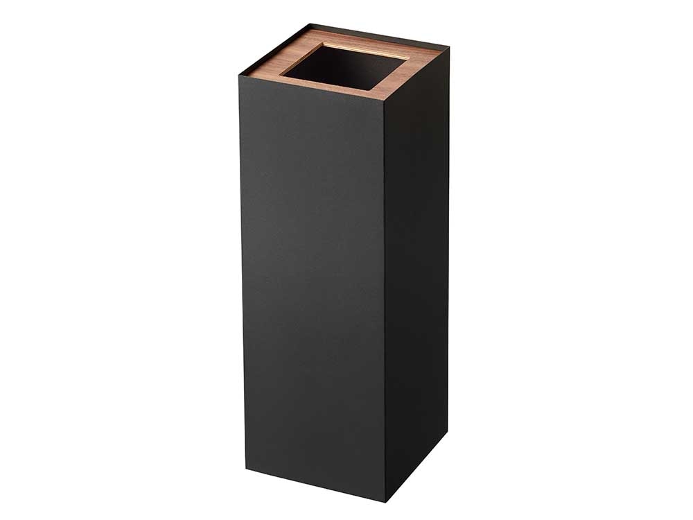 ブラウンのハードウッド製トラッシュカン