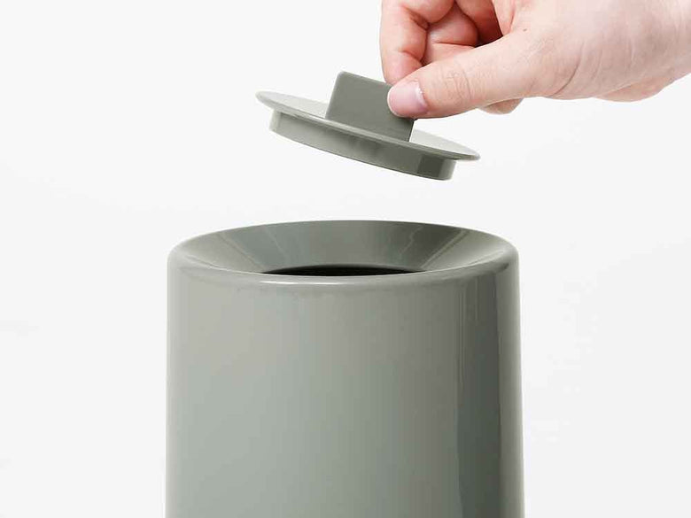 黒色ミニ蓋付き丸形ダストボックス