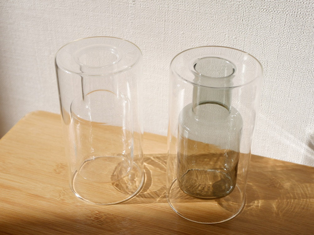 POSH LIVINGのフロートベース、透明なガラス製ハイボールグラス、直径8cm高さ15cm