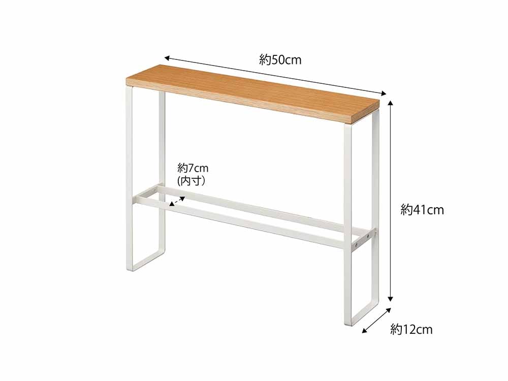 金属と木製の天板付きスリッパラック
