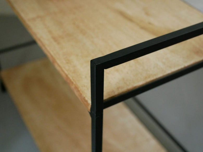 ポッシュリビングの木材とアイアン製スタンドシェルフ