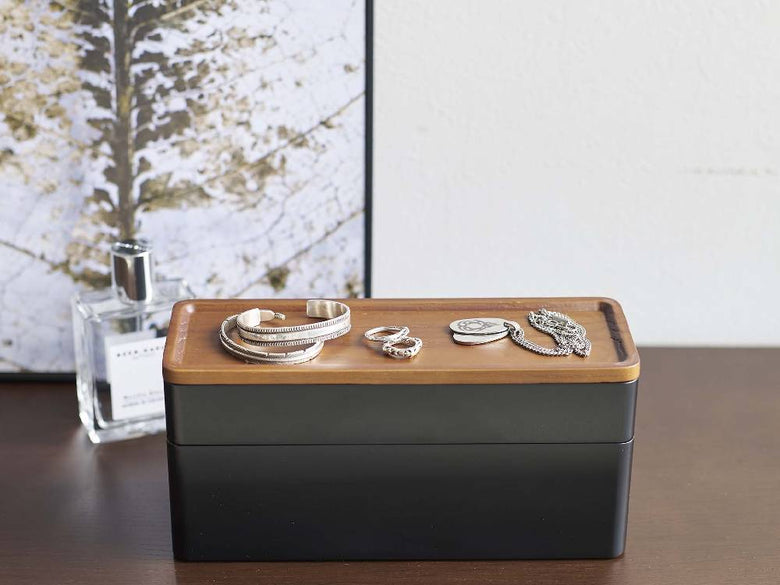 RINトレー付きナチュラルアクセサリー＆時計ケース