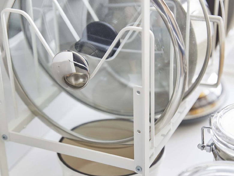 シンク下タワー2段鍋蓋・フライパン収納ラック