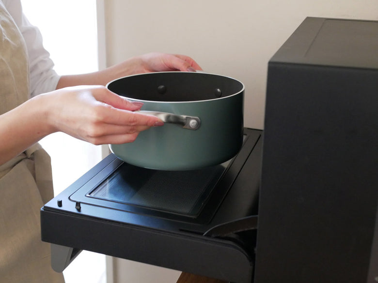 GREEN PANのメイフラワー ソースパン 蓋付き、セラミックコーティングのアルミニウム合金製キッチン用調理鍋