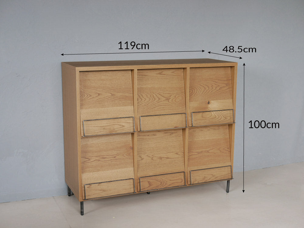 a.depeche製オーク突板とアイアンフレームのレコードラック