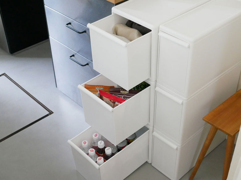 オールホワイトのライクイット収納ケース