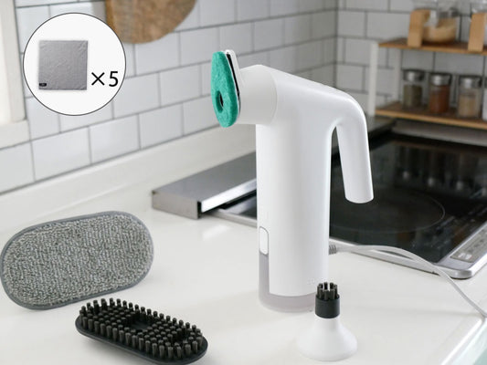 《ノベルティ付》【±０/プラスマイナスゼロ】スチームクリーナー（食器・テーブル・シンク周り用のふきん5枚入）