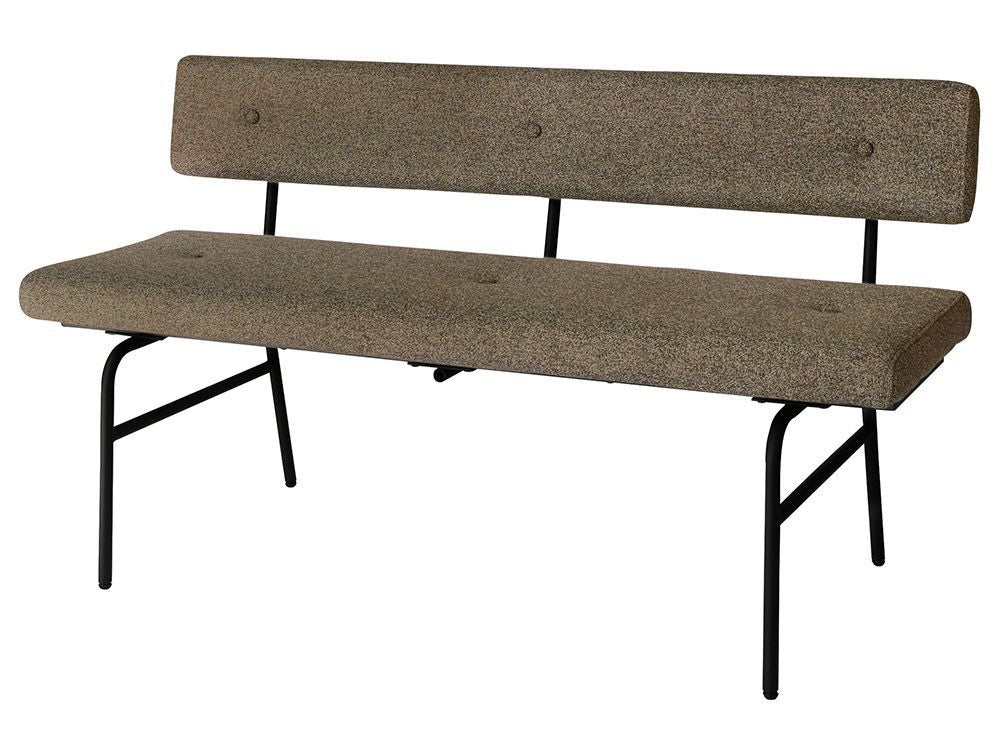 オーク突板とスチールフレームを使用した屋外用ベンチソファ