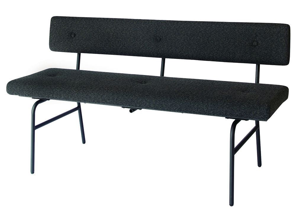 アデペシュのサムノルド ベンチソファ。スチールパイプとウレタンフォームを使用した屋外用家具。