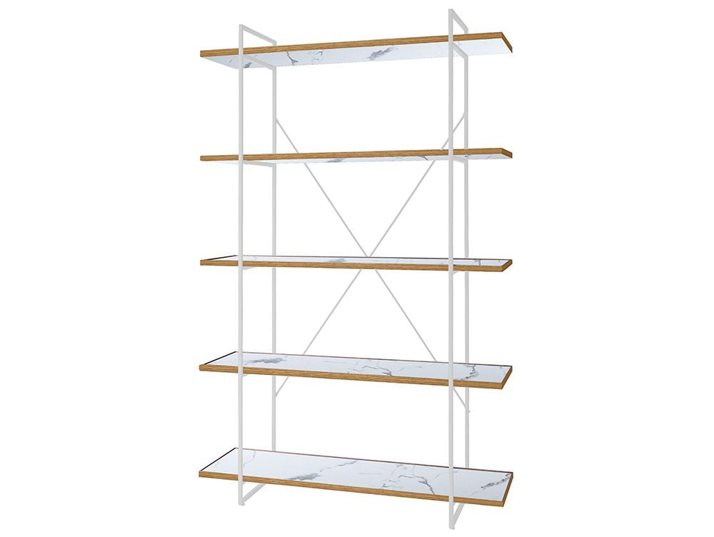 アデペシュPOLポルオープンシェルフ、スチールフレームとオーク無垢材を使用したオープンラック