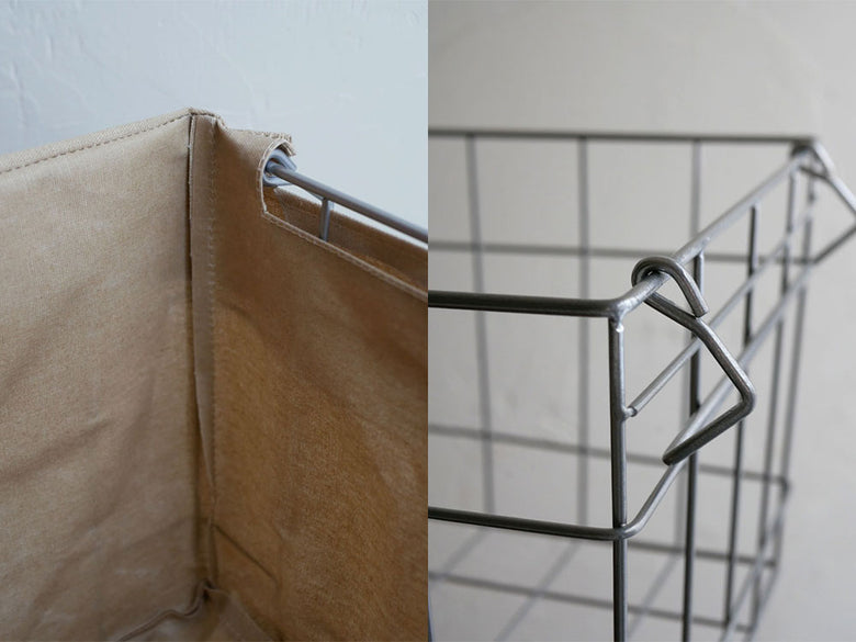 BRID/ブリッドのキャスター付き3段スタッキングバスケット、スチールフレームとポリエステル素材