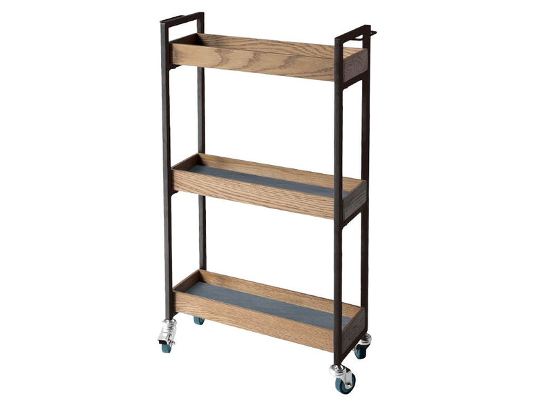 アデペシュ POL ムービングワゴン、キッチン用の棚と引き出しが付いたスチール製収納キャビネット