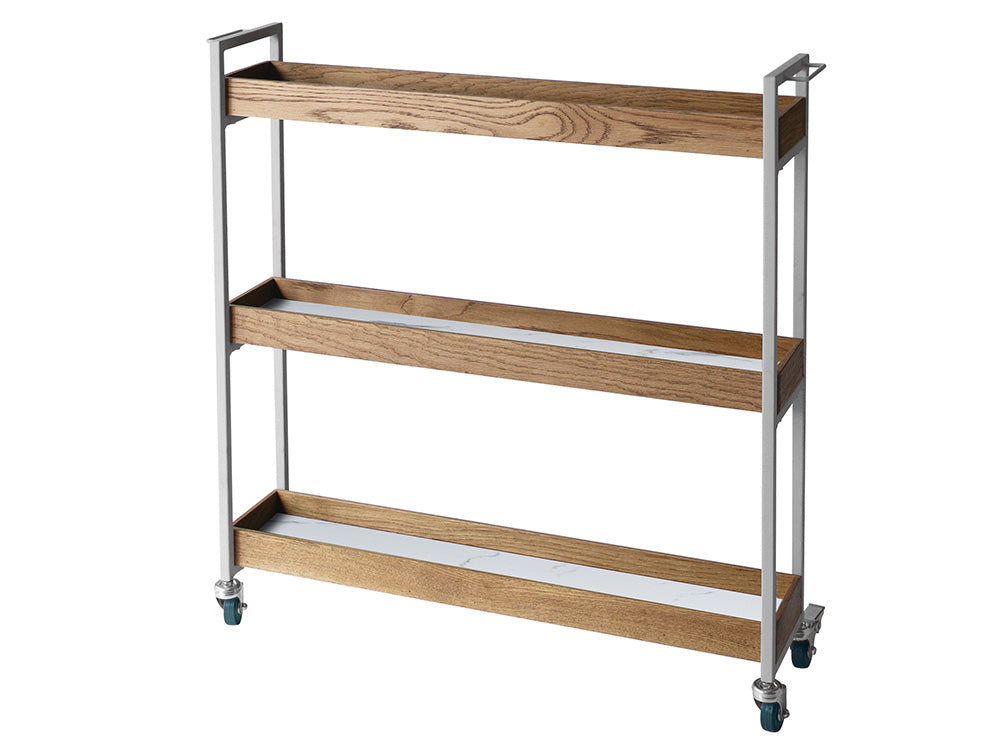 キッチンキャビネットの隣に配置されたアデペシュのPOLムービングワゴン