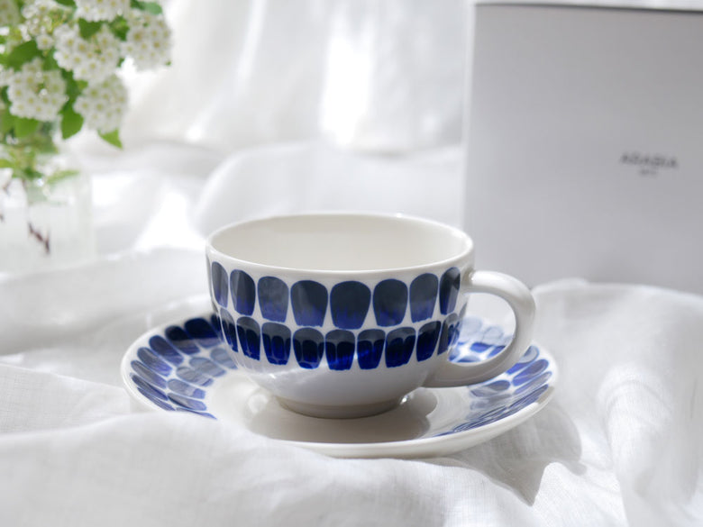 【Arabia/アラビア】24h トゥオキオ カップ＆ソーサー、磁器製の白いティーセット