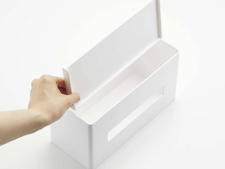 スマートデザインの両面ティッシュケース、オフィスデスク用プラスチック製オーガナイザー