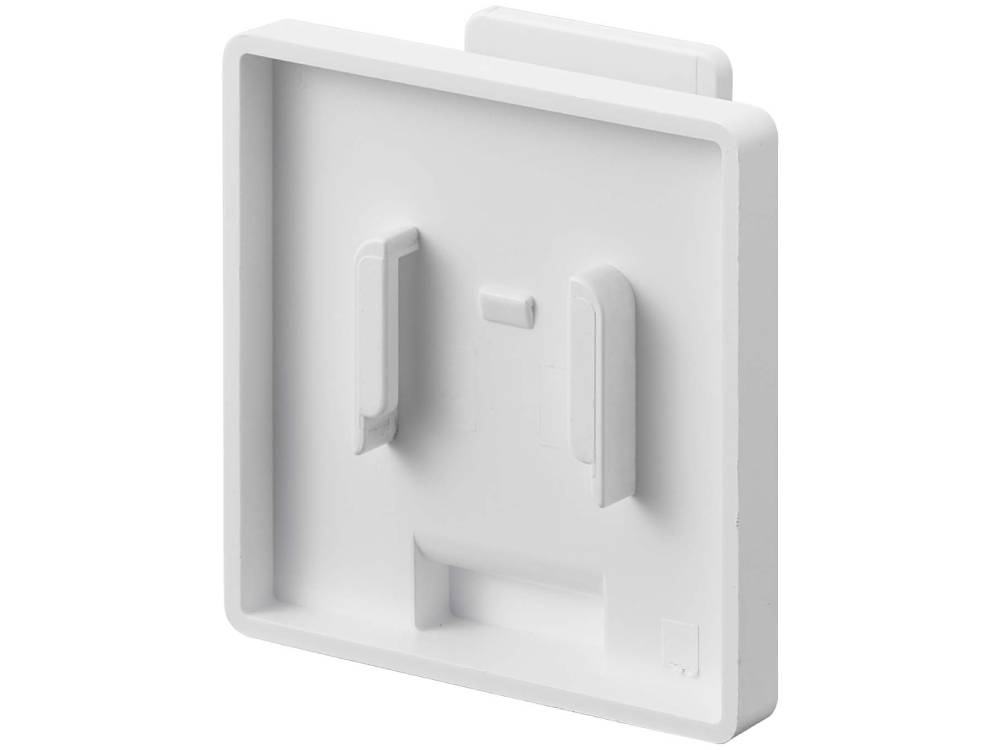 MISTのフィルムフック ワイドクリップ2個セット。耐荷重500gのプラスチック製クリップが光沢のある壁面に取り付けられる様子