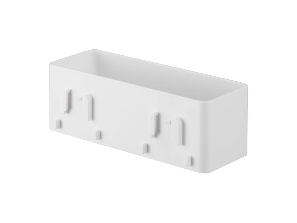 MIST/ミスト フィルムフックラック W18。幅18cm、高さ6cmのABS樹脂製プラスチックラックにフィルムフックが4つ取り付けられています。