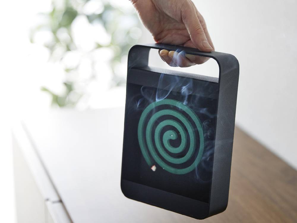 ハンドル付きタワー型蚊取り線香スタンド、スチール製で高さ約20cm