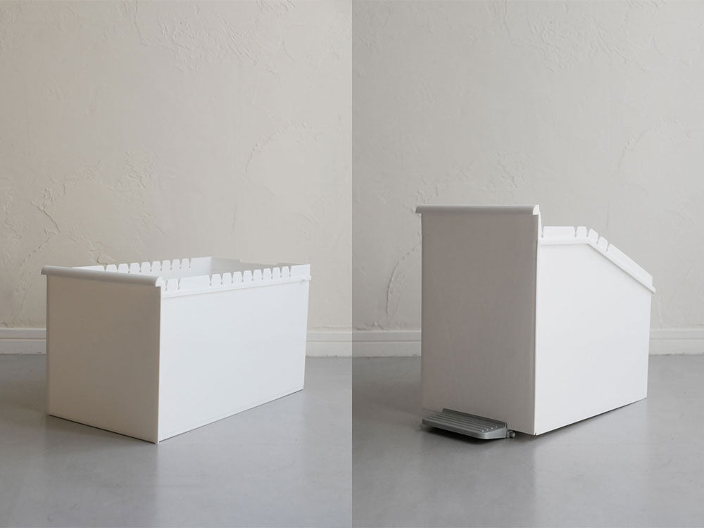 灰色のプラスチック製2段スイングパネルダストボックス【like-it/ライクイット】