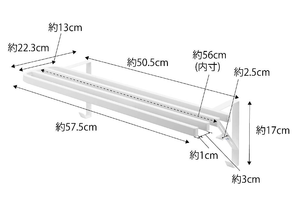 浴室用タオルハンガーのパイプ、ブラケット、組み立て工具